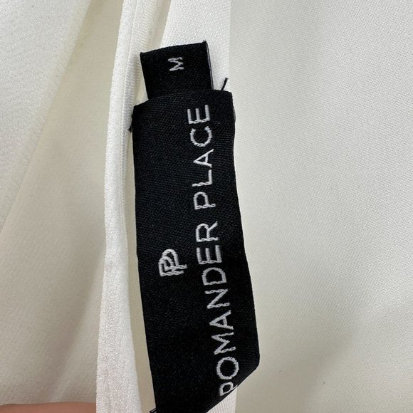 Pomander Place by Tuckernuck White Blythe Dress M Sleeveless Ruffle Collar Bow - Picture 6 of 9